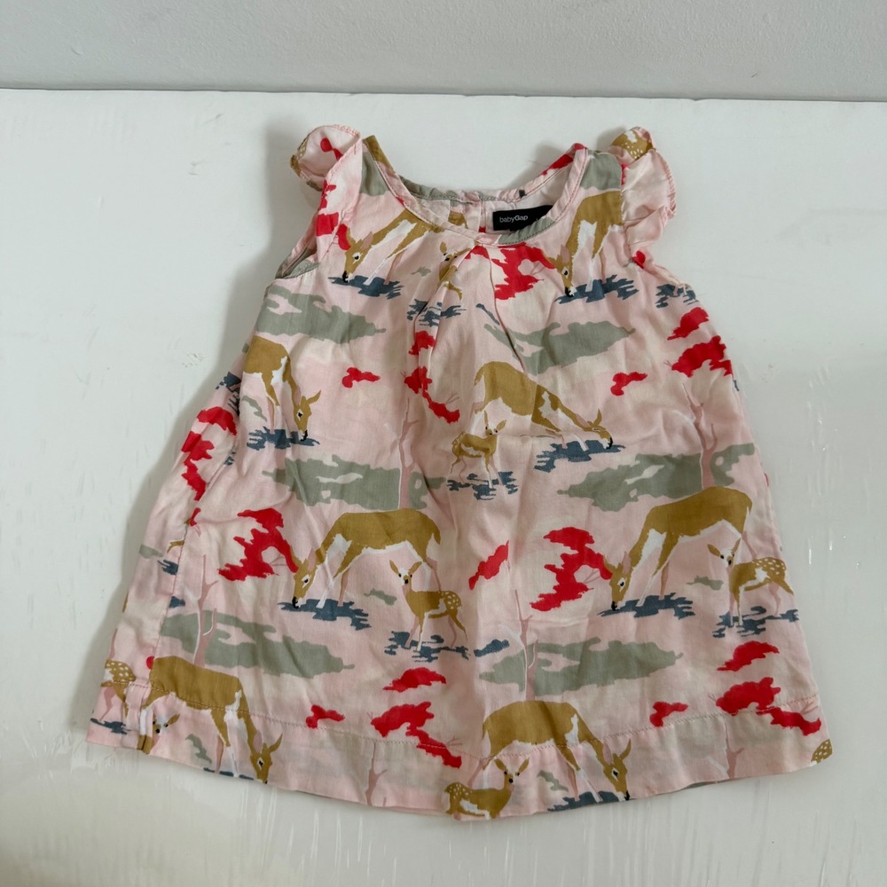 BabyGap Deer Camouflage Print Shift Dress Size 6-12 Months